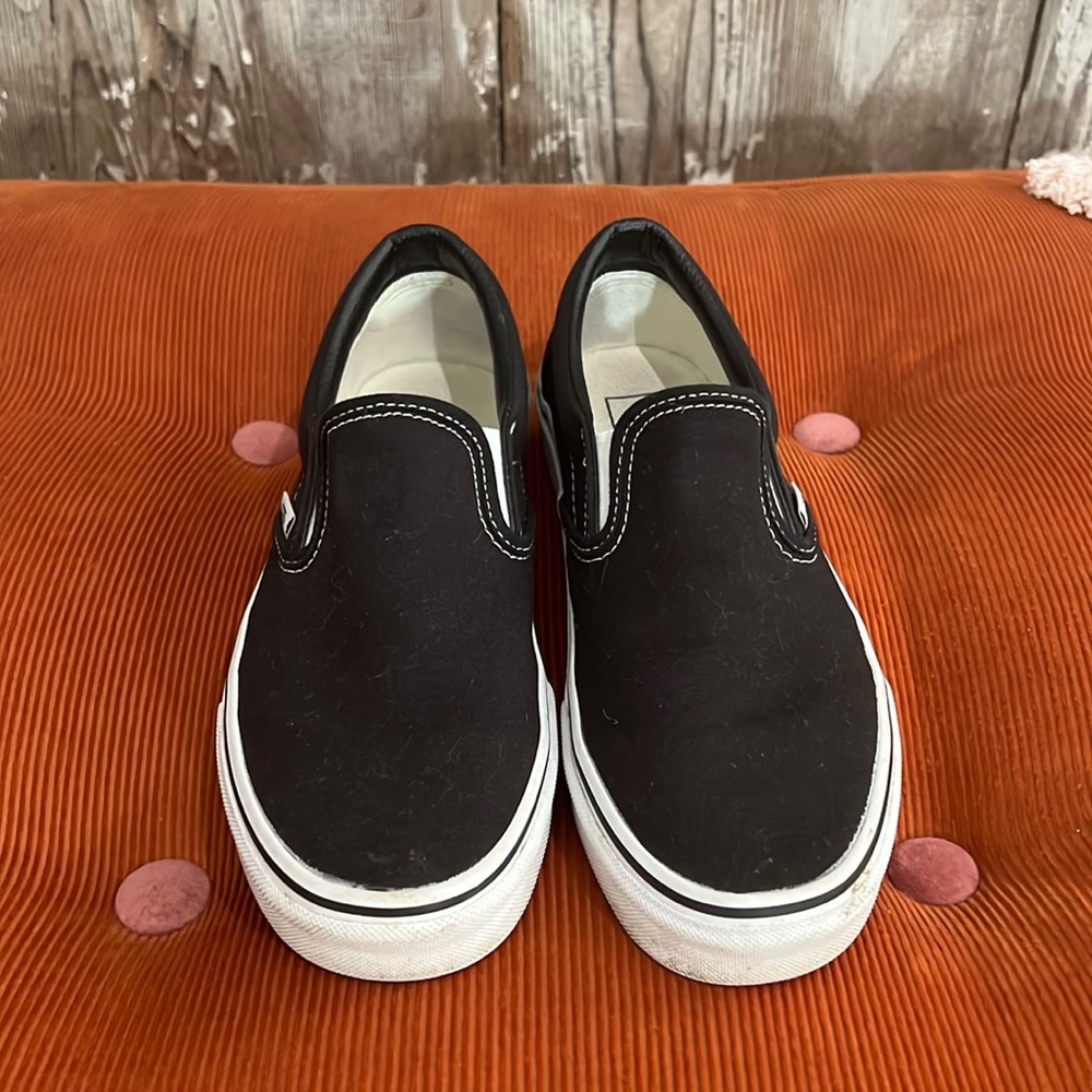 Vans Old Skool slip on black white 7 8.5